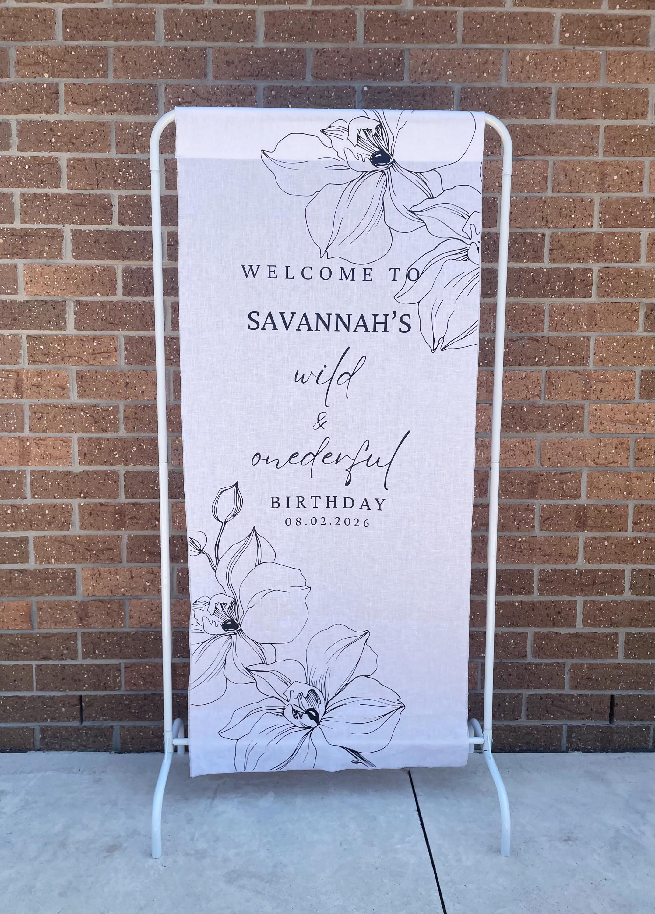 Custom Order | Fabric Event Sign | Linen Sign | Personalised Fabric ...