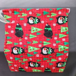 Christmas Flannel Bear Gift Bag