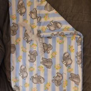 Floral Elephant Flannel Gift Bag