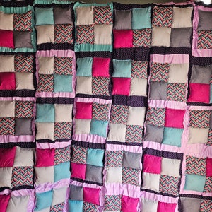 Homemade puff quilt