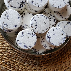 Relaxing Lavender Shower steamer + Shower melts + Aromatherapy Shower melts + spa gift box+ self care box + Bath bombs + Lavender oil  (6)