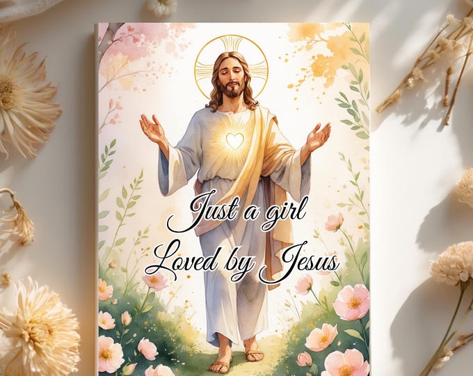 Personalized Christian Prayer Journal for Women, Just a Girl Loved by Jesus, Mothers Day Gift for Mom, Religious Notebook