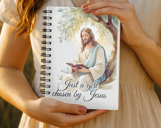 Personalized Christian Prayer Journal for Women, Just a Girl Chosen by Jesus, Mothers Day Gift for Mom, Religious Gift