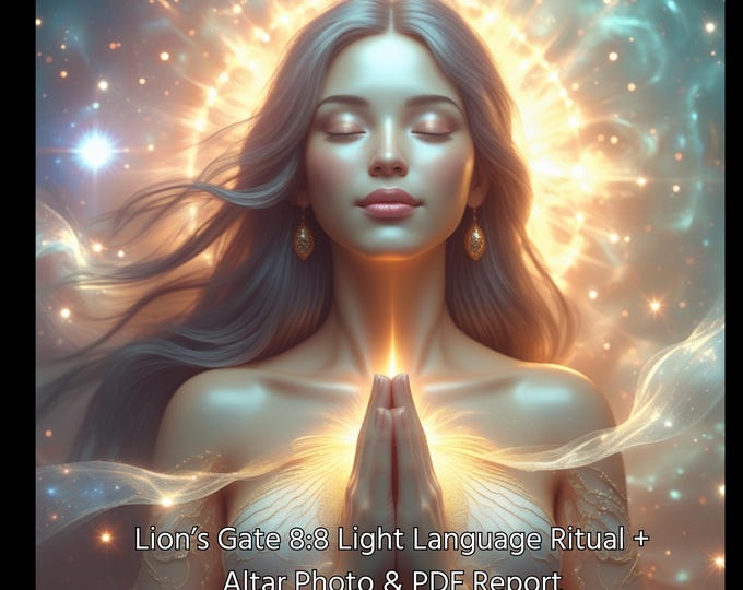 Lion’s Gate 8:8 Light Language Ritual + Altar Photo & PDF Report