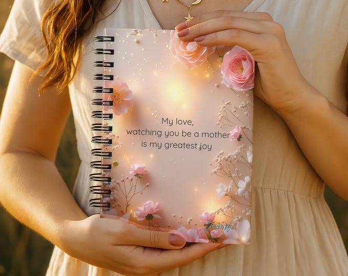 Gift for Wife from Husband, Personalized Notebook for Mom, Mothers Day Gift from Dad, Custom Name Journal