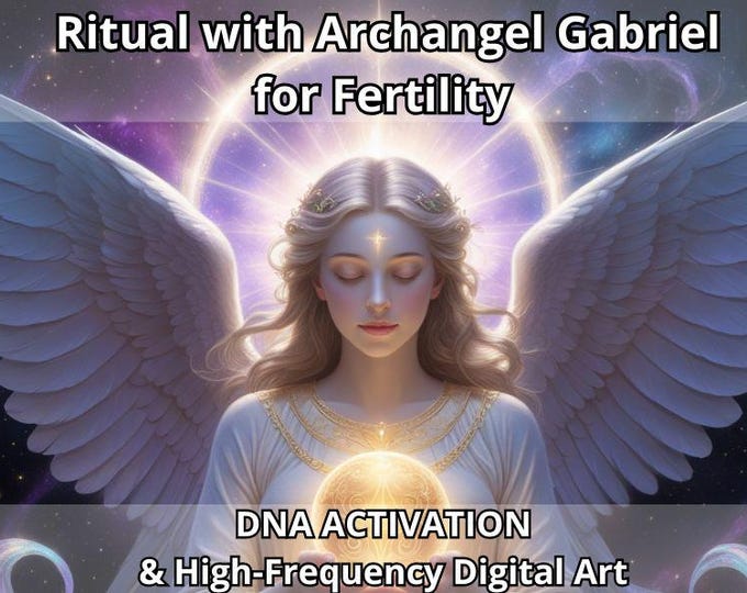 DNA Activation with Archangel Gabriel for Fertility + High-Frequency Digital Art