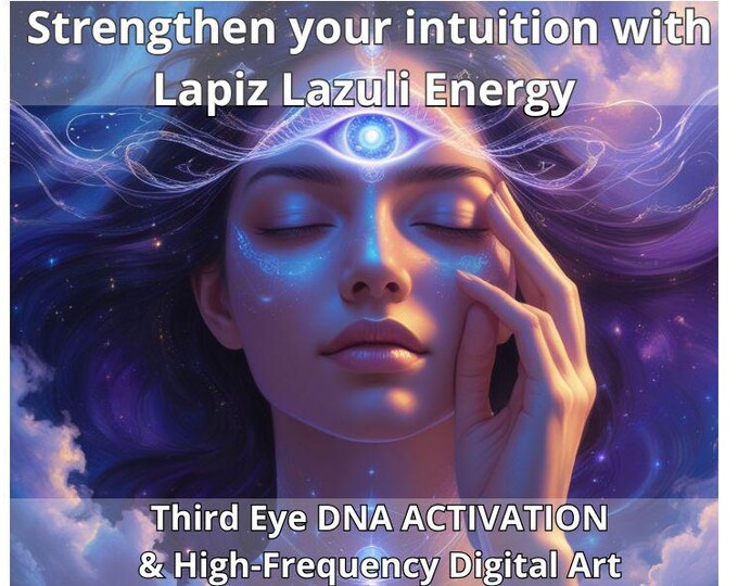 Third Eye DNA Activation Strengthen intuition with Lapiz Lazuli Energy and Digital Art