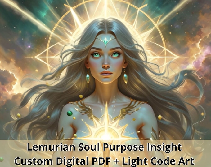 Lemurian Soul Purpose Insight Custom Digital PDF Light Code Art + Intuitive Notes + Personal Intention Guide (Digital Download)