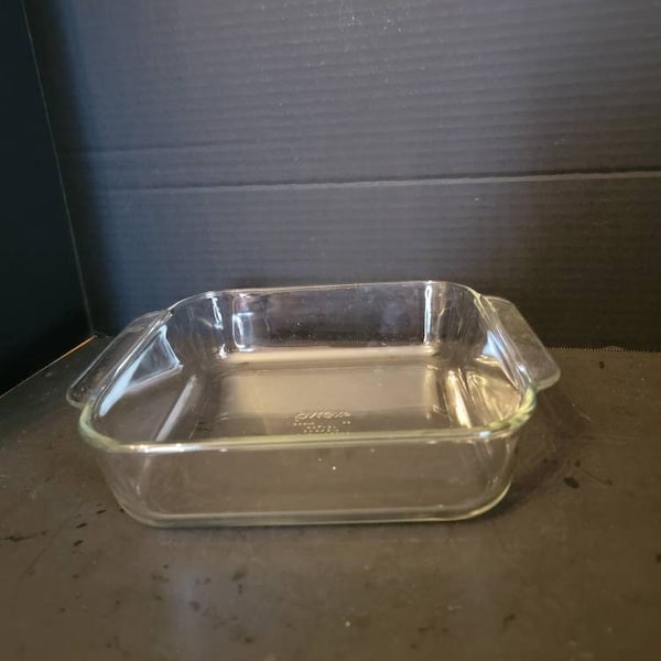 Vintage Pyrex Clear Glass Square Baking Dish Casserole Serveware 8"x8"x2" Mid Century Modern Ovenware Brownie, Cake Meat Loaf Pan 2 Qt