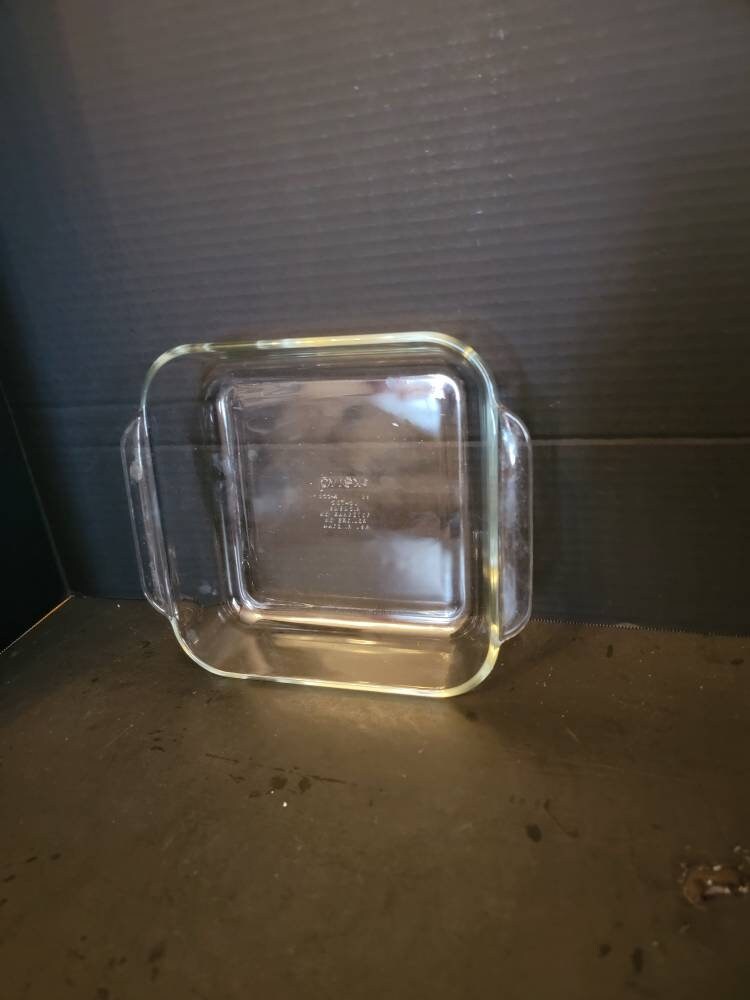 Vintage Pyrex Clear Glass Square Baking Dish Casserole Serveware 8
