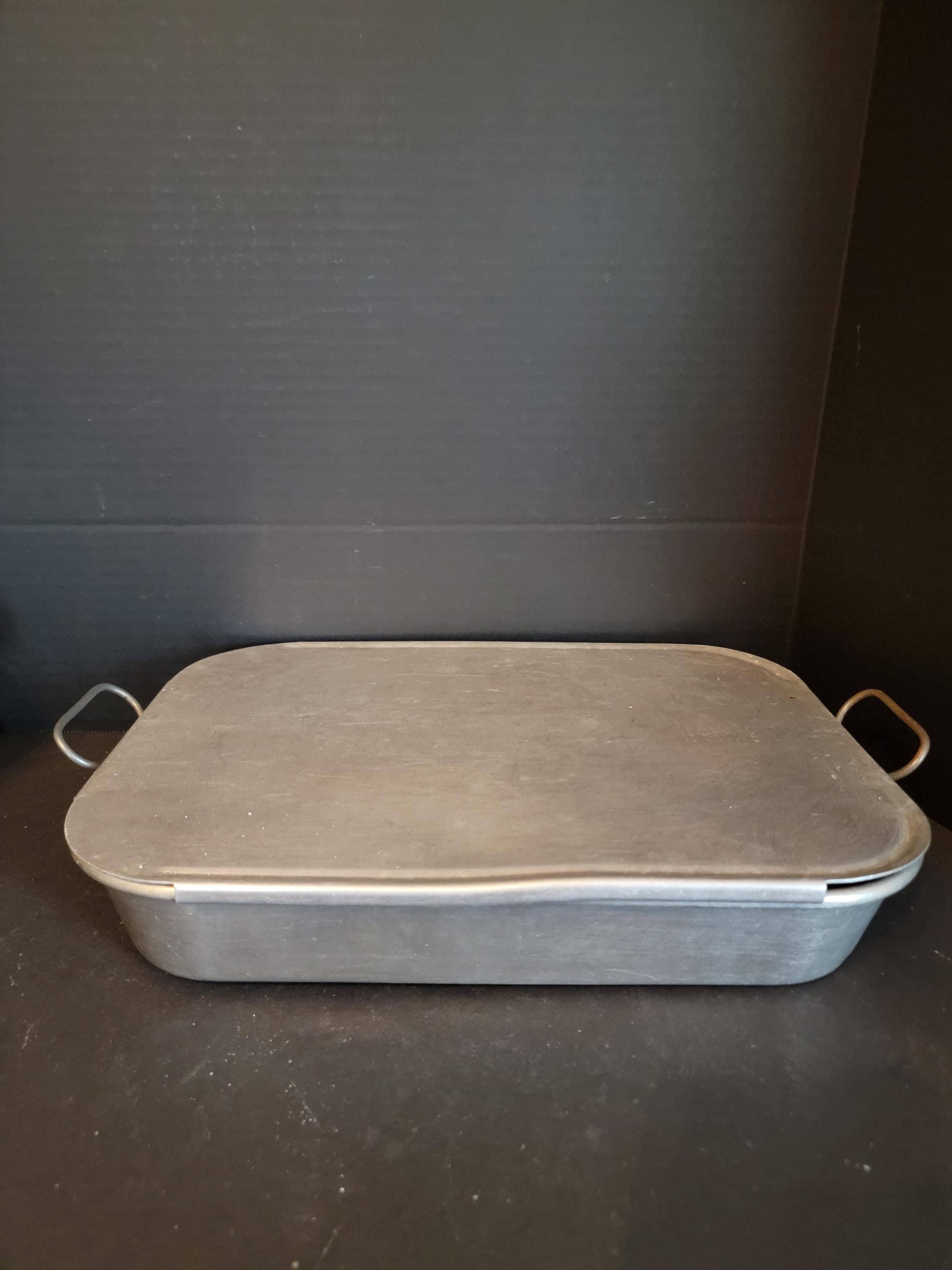 Baking Dish Metal Cake Pan With Metal Lid Baking Dish Vintage