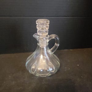 Vintage Mid-Century Anchor Hocking Glass Cruet Bottle with Stopper  Vinegar Oil Perfume 5.75&quot;