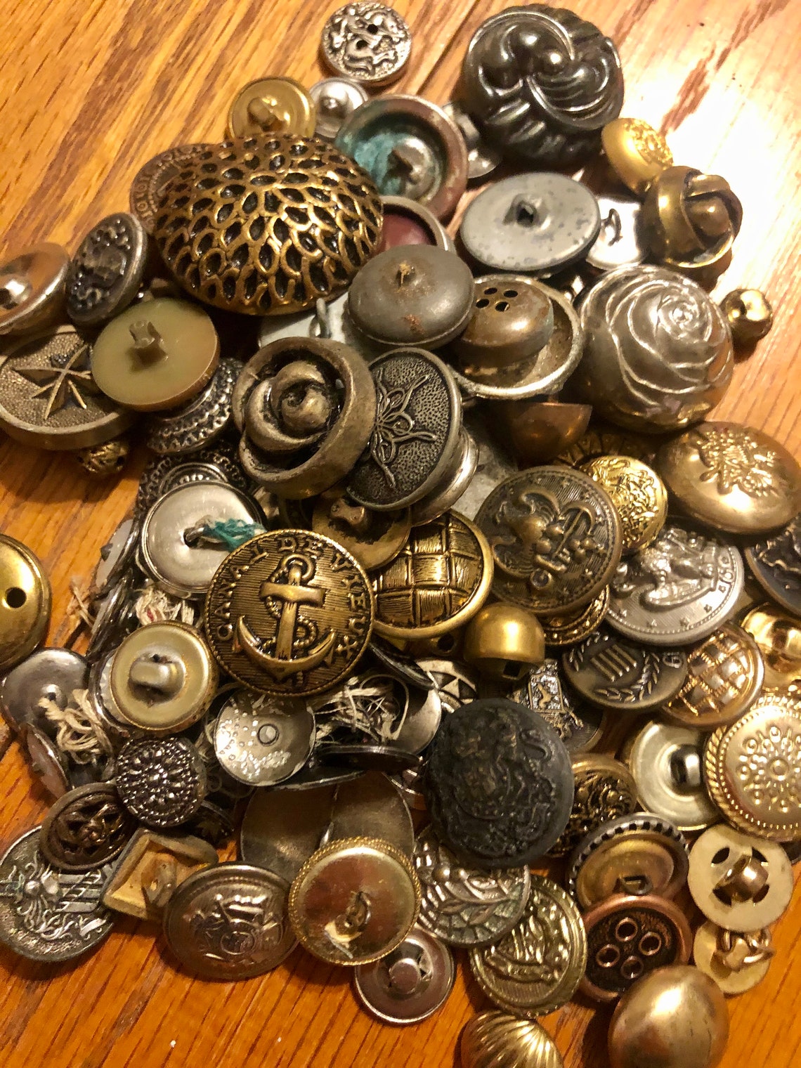 Vintage Metal Sewing Buttons Bulk Lot Small Medium Etsy