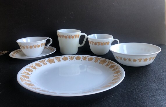 Corelle Corning Ware Butterfly Gold Cups and Dishes - Etsy