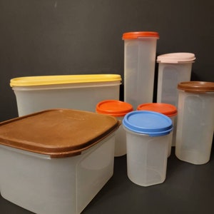 Vintage Set of Four 4 Tupperware Modular Mates, Opaque With Black Lids, Set  of Tupperware, Replacement Tupperware, Kitchen Collect 