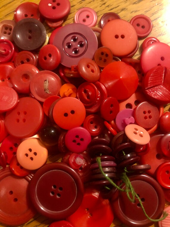 Red Sewing Buttons in Bulk for Button Crafts