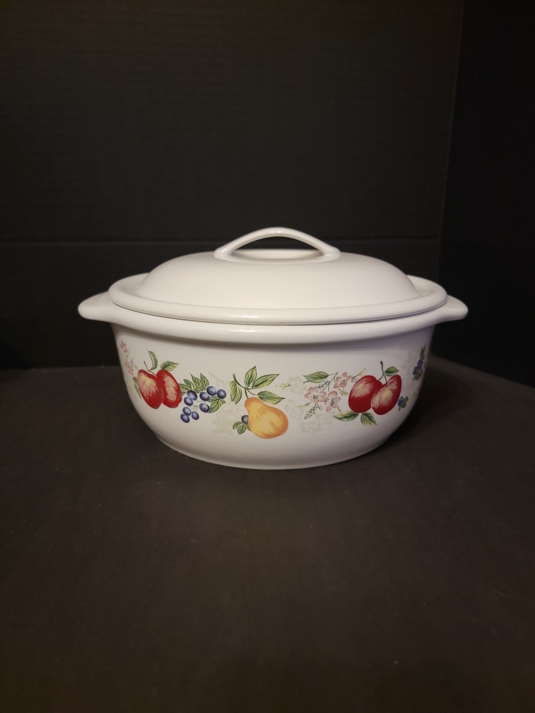 Vintage Corelle Coordinates Stoneware Chutney Fruit Covered Casserole 2