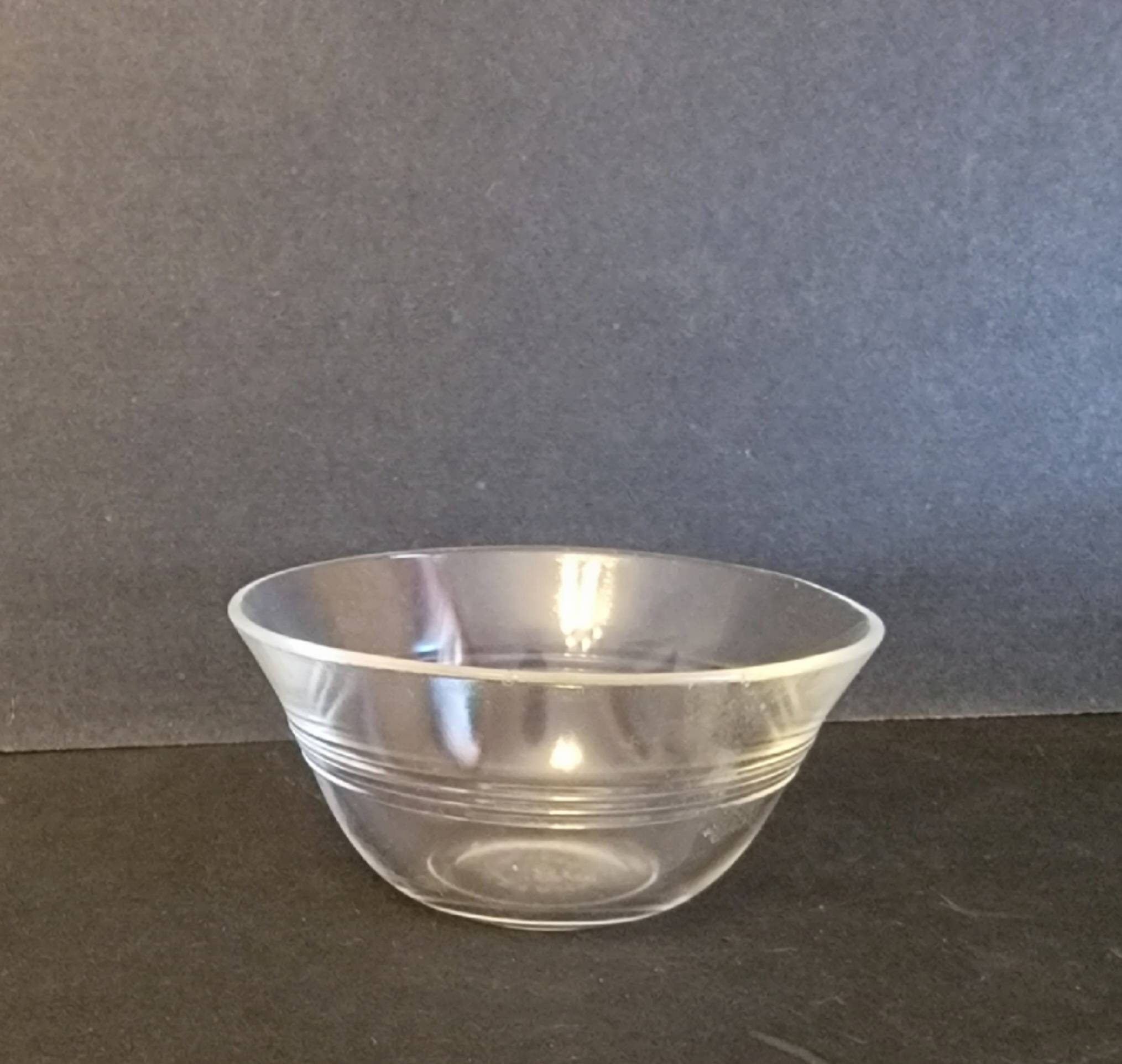 4) Vintage Pyrex Custard Cups Clear Glass 3 Ring Ribbed #445 5 Oz ...