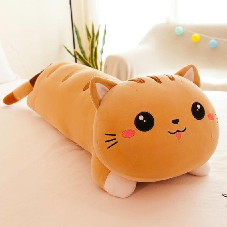 Long Kawaii Cat Plush Cute Plush Kawaii Plushies Kawaii Etsy