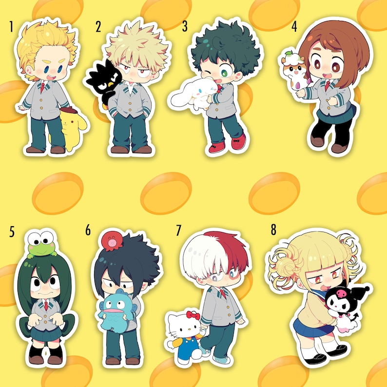 My Hero Academia x Sanrio Stickers Anime Stickers | Etsy