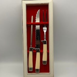 Wavecrest Cutlery Set, Regent Sheffield Cutlery Set, Meat Carving Knife Set, Vintage Steak Knives, Original Box