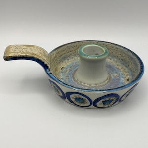 Vintage Danish Marianne Johnson for Aluminia/Royal Copenhagen candlestick holder, Taper Candle Holder Ceramic , Chamberstick Candle Holder