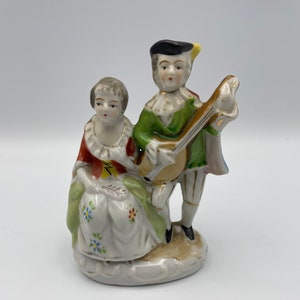Vintage Porcelain Man and Woman Figurine, Made in Occupied Japan