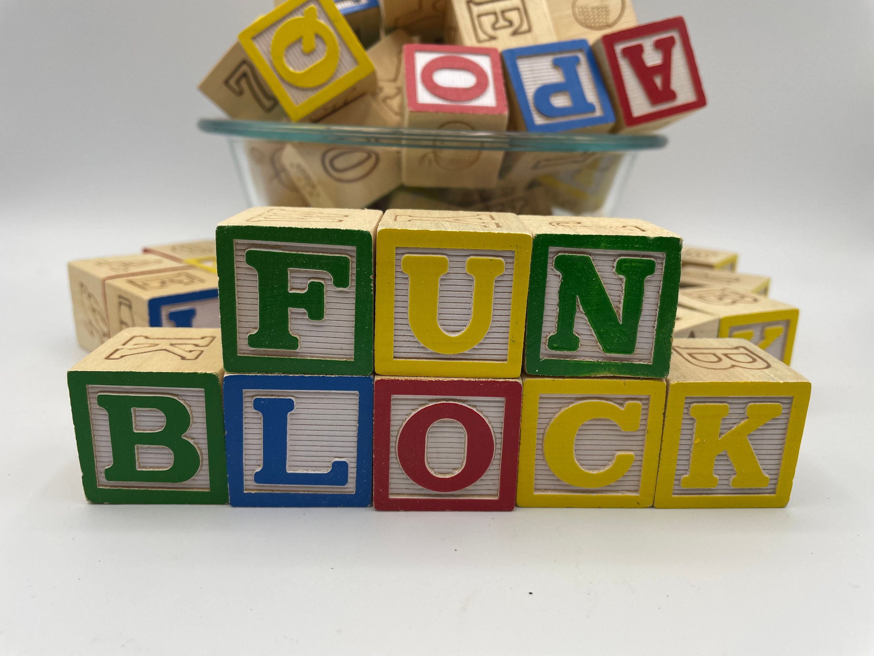 Vintage Wood Alphabet Blocks ABC Blocks Vintage Wood Block