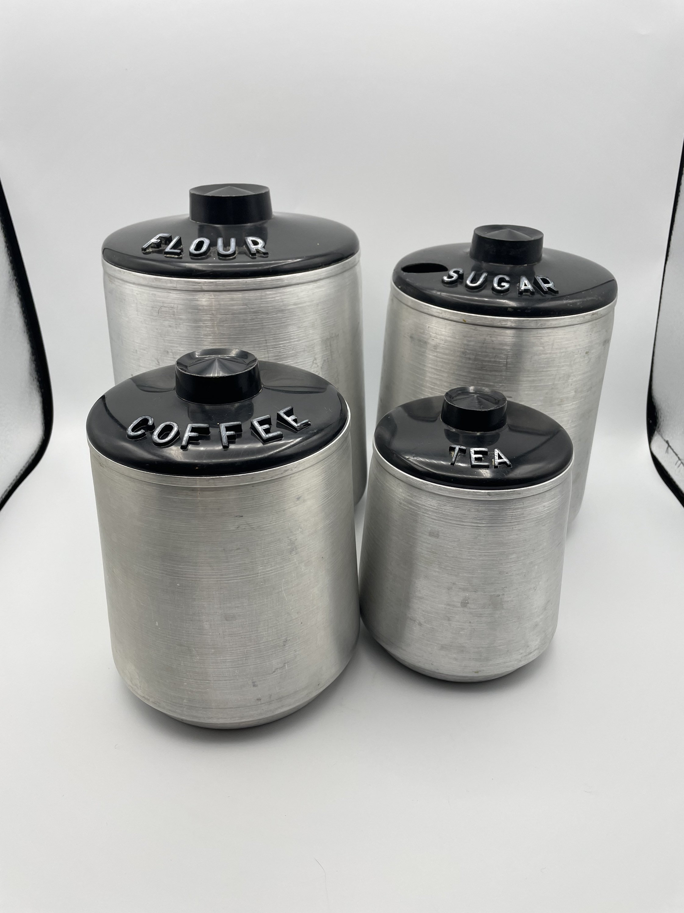 Kromex Aluminum Canister Set Vintage Canister Set Etsy