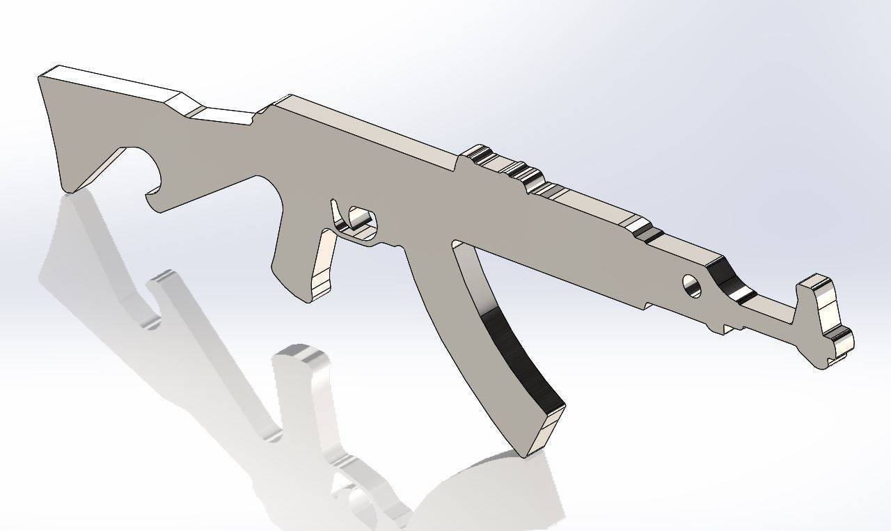 AK-47 Bottle Opener DXF File, CNC Laser Cut File (digital Download