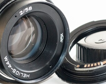 Helios-44 M-6 MC f 2.0/58 mm。Canon 用レンズマウント。レンズ