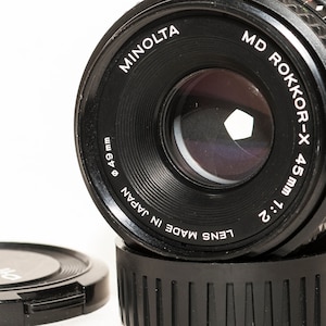 MINOLTA MD  lens 45 mm f/2 .. Portrait or everyday photography.