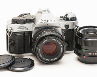 Buy Canon AE-1 Program Film Camera Set: 50mm F/1.8 & 28mm Lenses