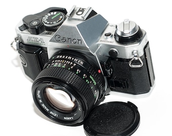 Canon AE-1 フィルムカメラ - ブラック - Canon FD 50 mm & 28 mm