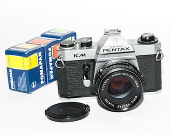 Pentax KM Film Camera: SMC 55mm f/1.8 Lens, 3  Films