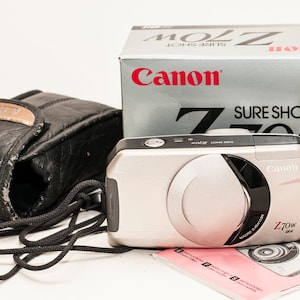 Cámara de película vintage Canon SURE SHOOT Z70W - en caja - excelente.