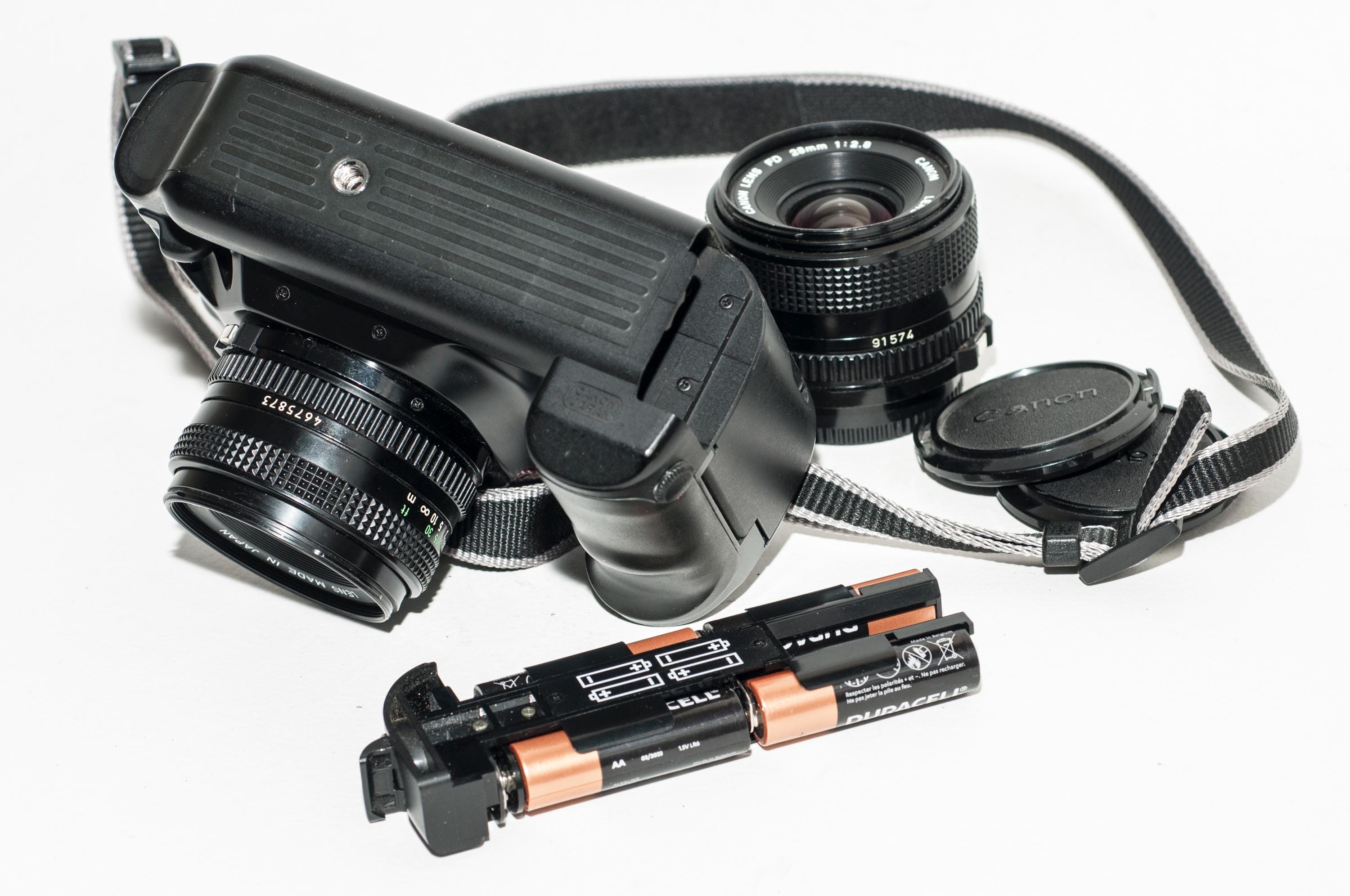 Canon T90 Film Camera With Two Canon FD Lenses 50 Mm F1.8 and 28