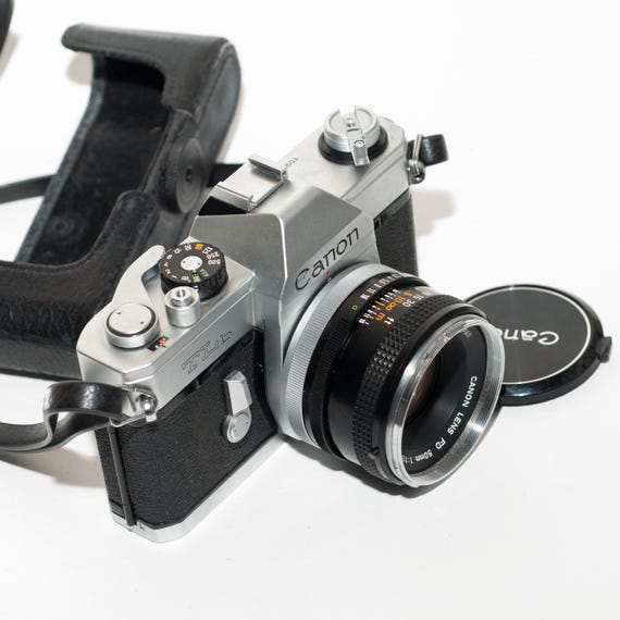 Canon Tlb 35mm Film Camera – 50mm F1.8 FD SC Lens, Original Case