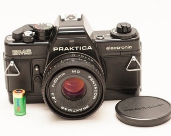 Vintage 35 mm film camera PRAKTICA BMS Electronic with 50 mm f/2.4  lens. EXCELLENT.