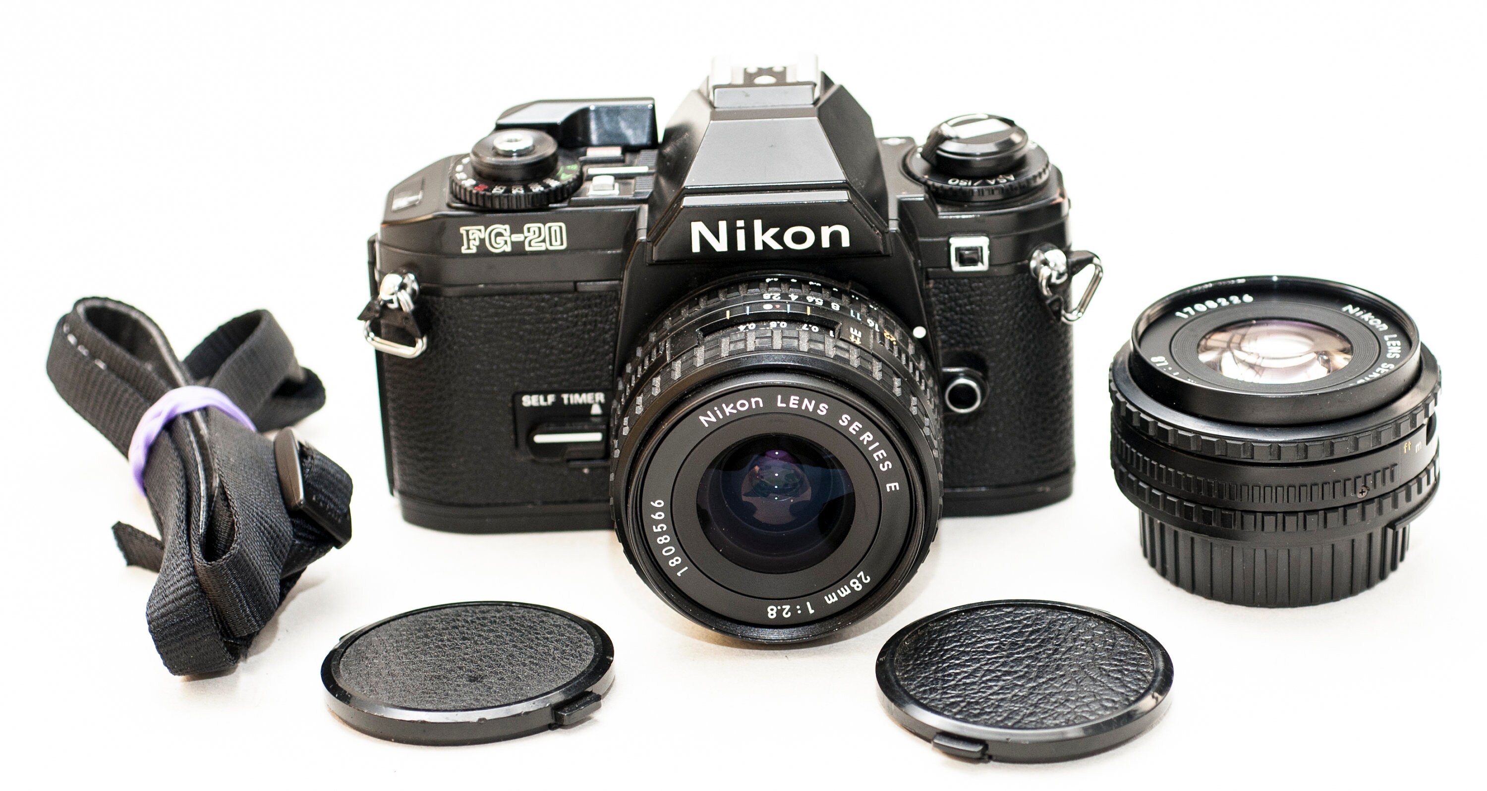 Nikon FG 20 film camera with 2 lenses set 50 mm f 1.8 and 28 Etsy