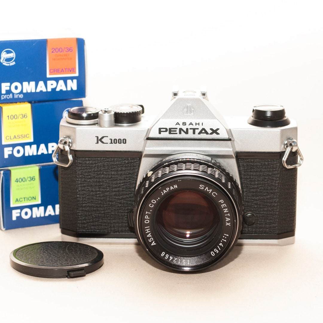 Pentax K1000 With 50 Mm F 1.4 Lens EXCELLENT Three FOMAPAN B&w Films