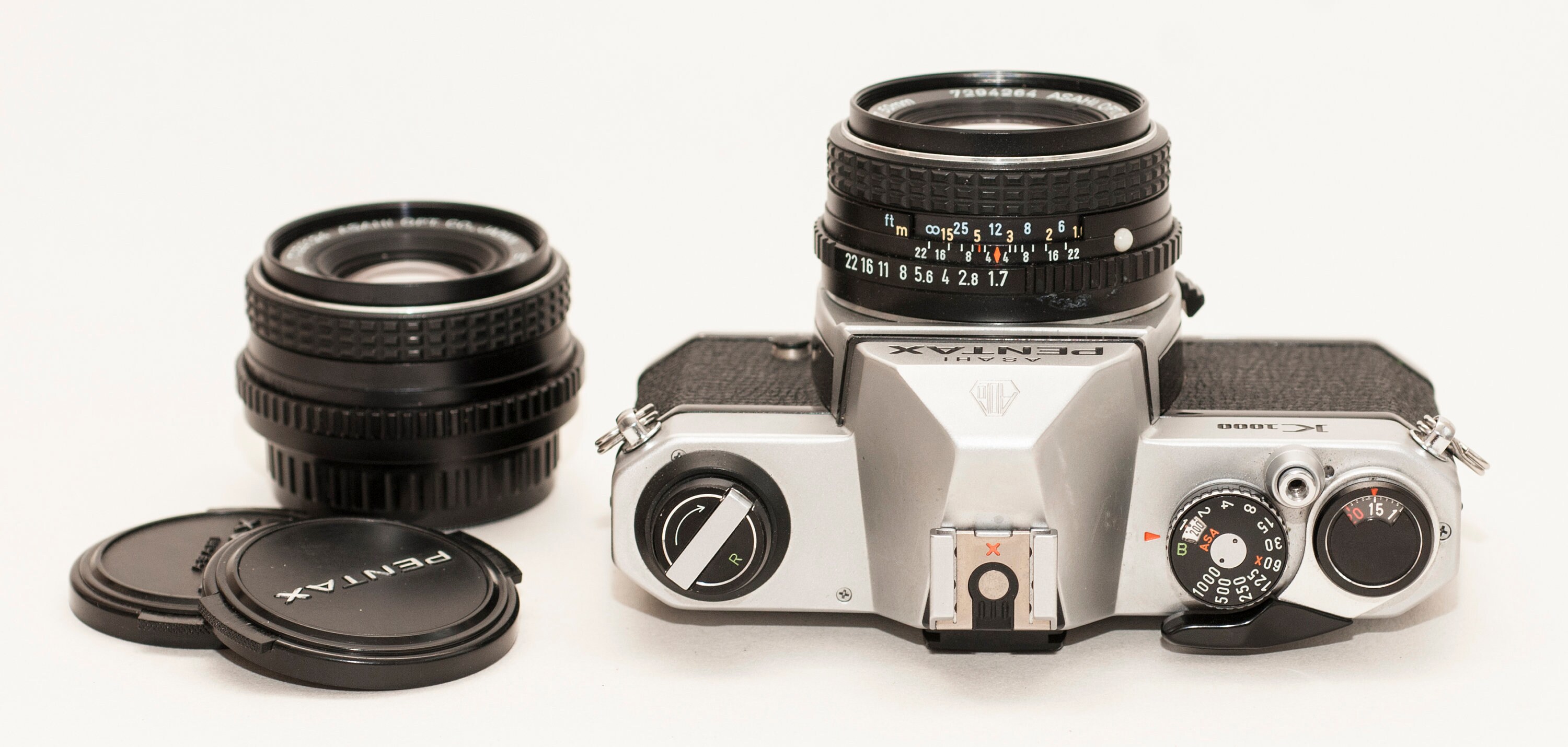 Pentax K1000 With 50 Mm F/1.7 and 28 Mm F/2.8 Lenses, Two