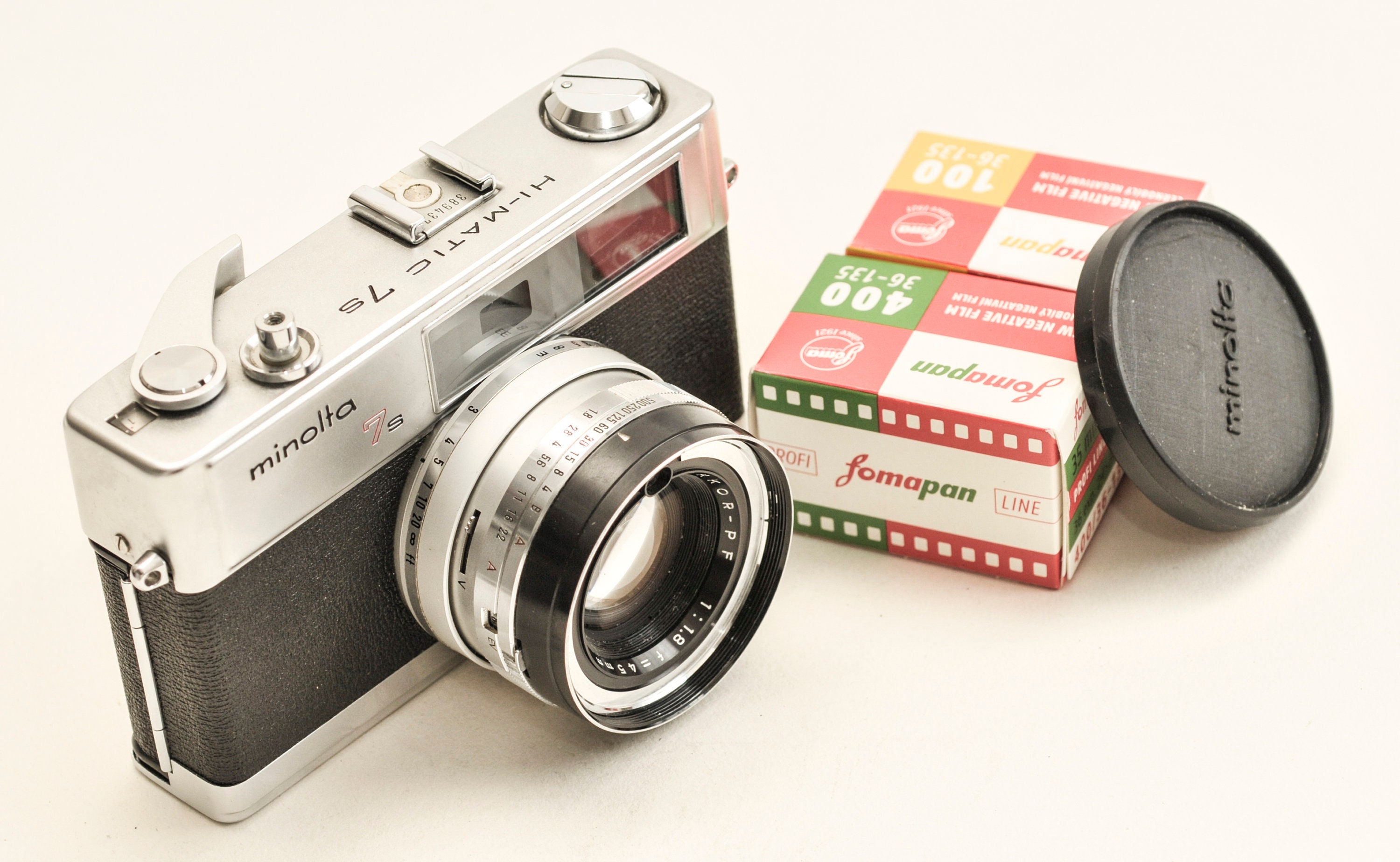 【下52】Minolta Hi-Matic 7s レザーケース付き MINOLTA Hi-MATIC 7s Lens, Leather Case, And Flash Untested Made In