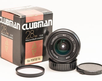 CLUBMAN Wide angle Pentax fit lens  28 mm f/2.8 MACRO Full frame Pentax K-1 and other bodies.