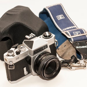 Chinon CS 35mm Film Camera with 50mm f2.8 Lens, Case & Strap