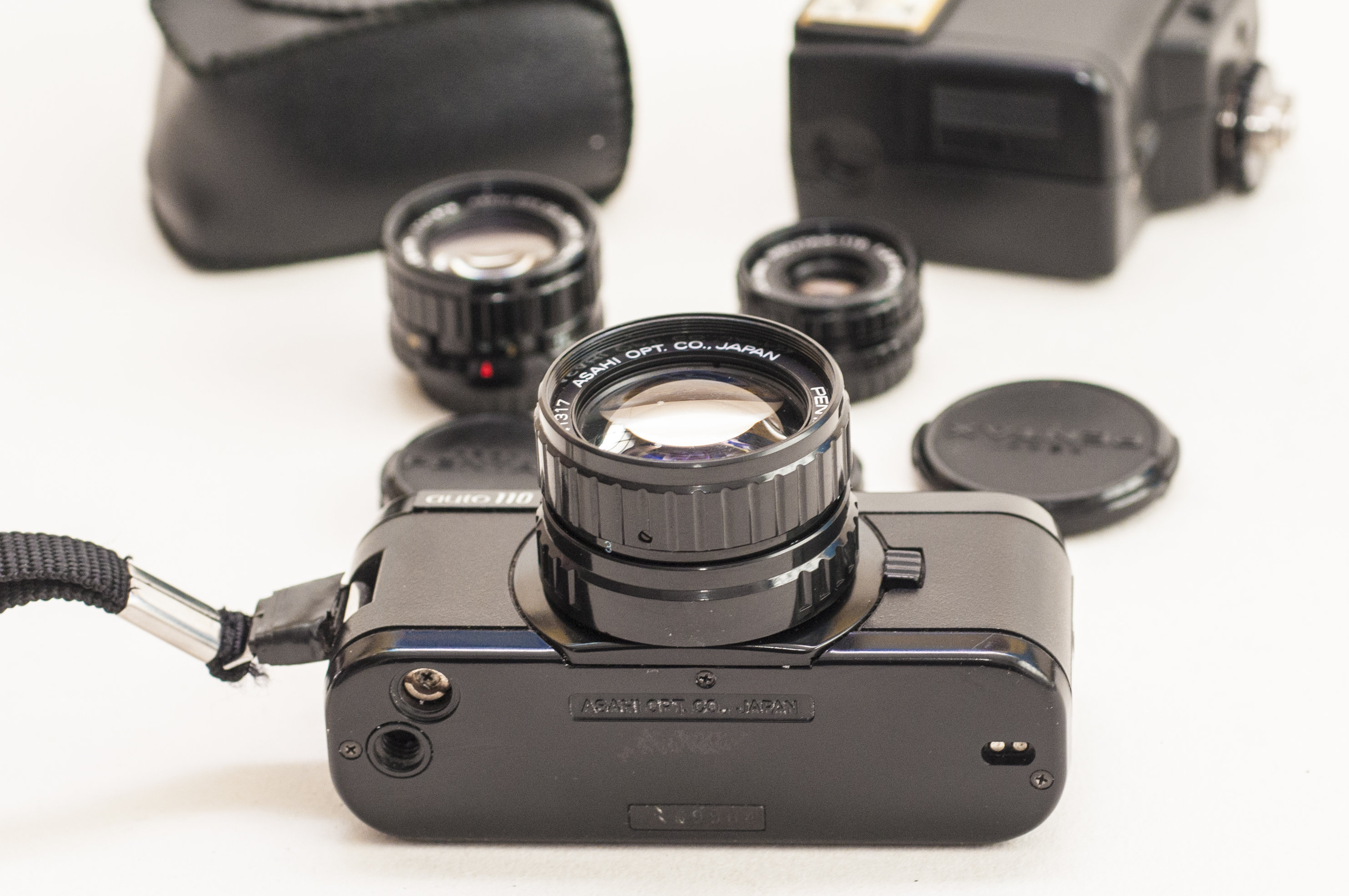 Pentax auto 110 full set with 3 lenses and flash in case. | Etsy