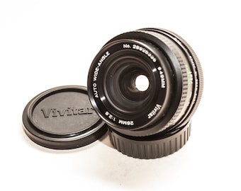 Pentax PK Vivitar lens 28 mm f/2.8 - wide angle.