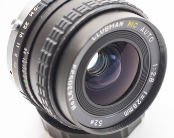 Wide angle lens Olympus OM fitting CLUBMAN  28 mm f/2.8 MACRO.