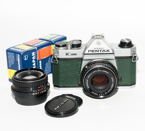 ペンタックスK1000フィルムカメラ（再生品）：50mmレンズ、28mm