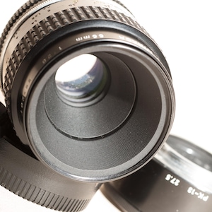 Objetivo Micro NIKKOR 55 mm f2.8 con tubo de extensión - Objetivo Nikon de enfoque manual de fotograma completo - EXCELENTE.